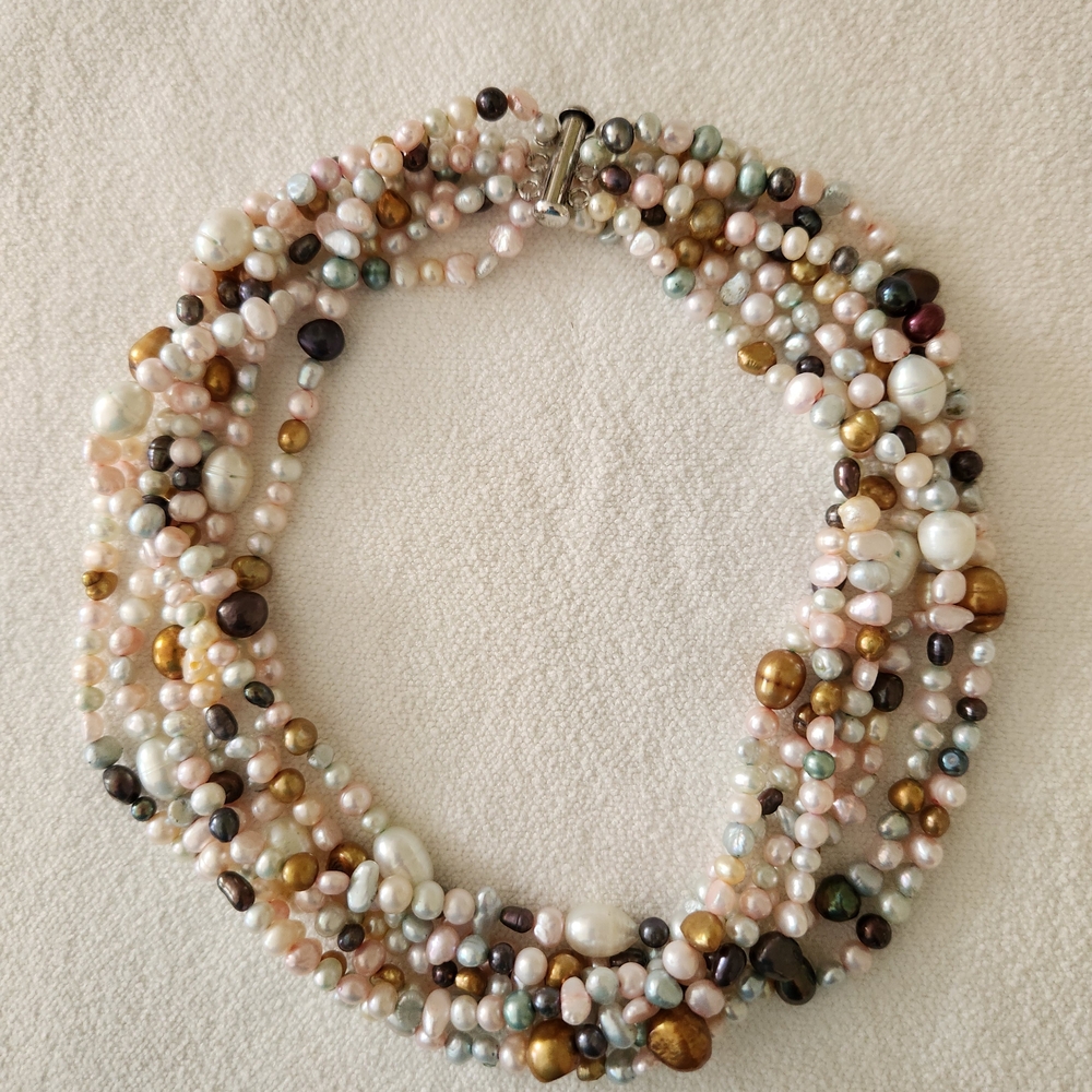 Multicolor Ross Simon Pearl Beaded Necklace